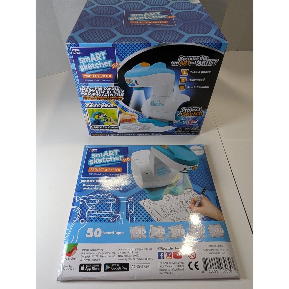 smART sketcher 2.0 Projector & 50-Pack Framed Paper Bundle